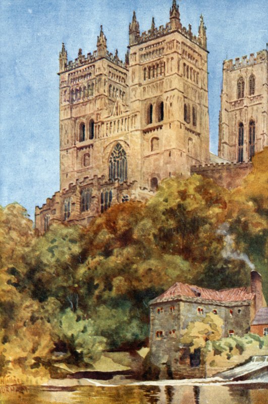 Durham, Batı Kuleleri (renkli taş) by William Wiehe Collins