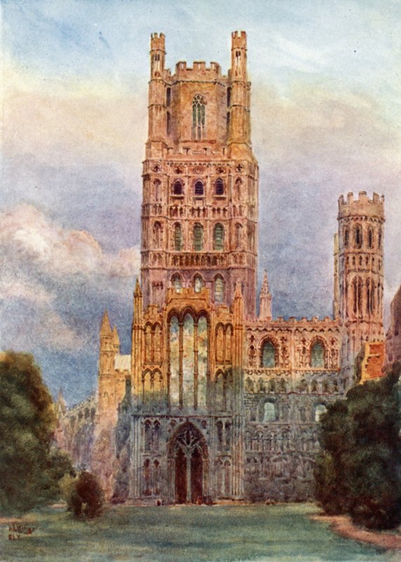 Ely, Batı Cephesinden (renkli taş) by William Wiehe Collins