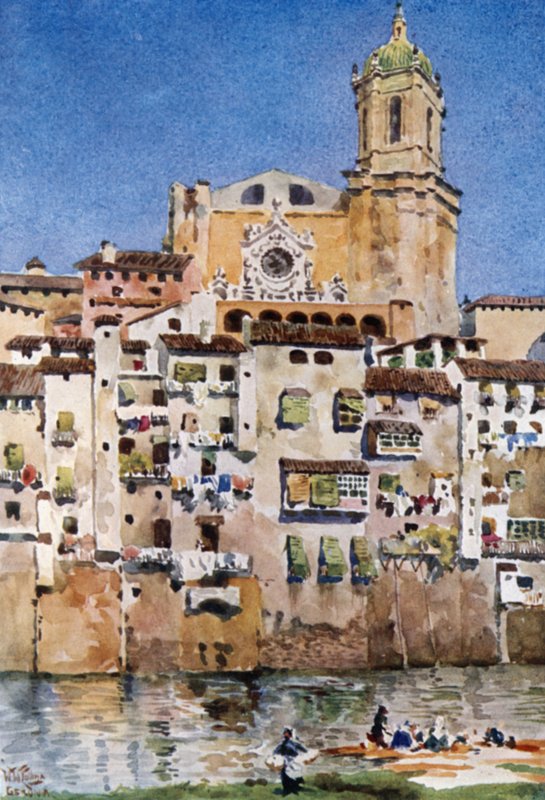 Gerona, Katedral (renkli taş) by William Wiehe Collins