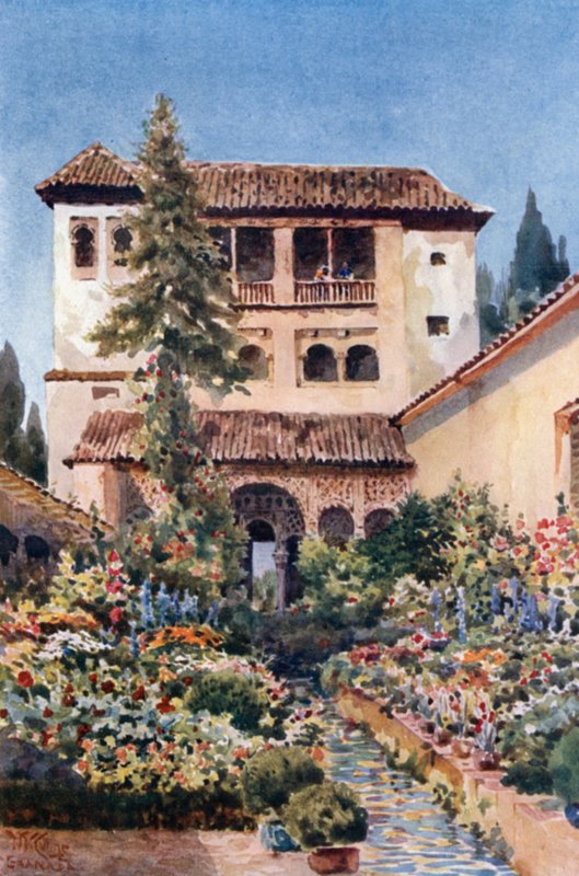 Granada, Generalife (renkli taş) by William Wiehe Collins