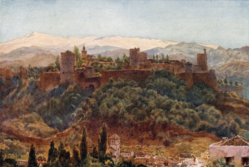 Granada, Alhambra (renkli taş) by William Wiehe Collins