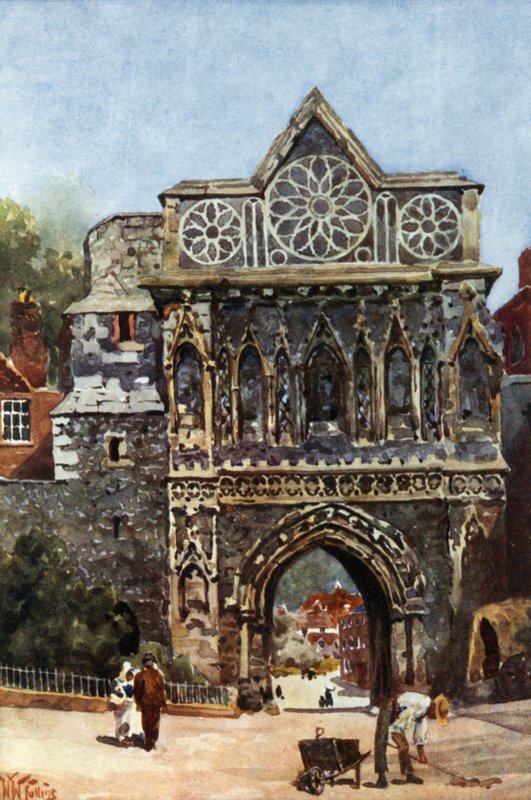 Norwich, Aethelbert Kapısı (renkli taş) by William Wiehe Collins