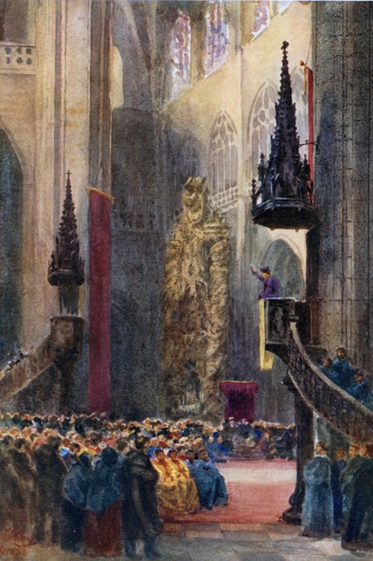 Orviedo, Katedralde (renkli taş) by William Wiehe Collins