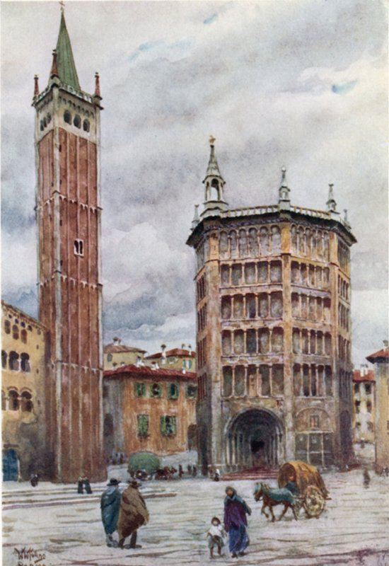 Parma. Katedral ve Vaftizhane (renkli taş) by William Wiehe Collins