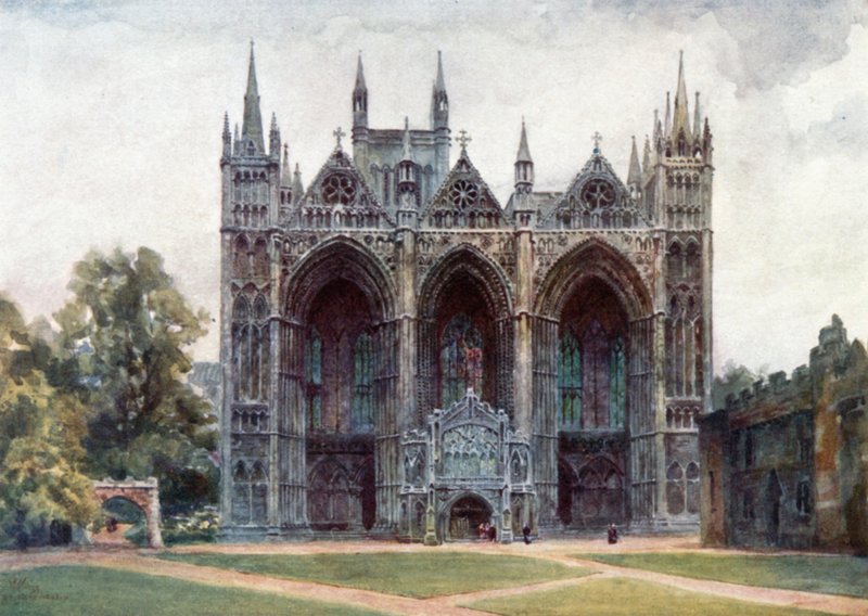 Peterborough, Batı Cephesi (renkli taş) by William Wiehe Collins