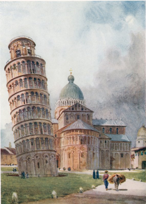 Piza. Campanile ve Duomo (renkli taş) by William Wiehe Collins