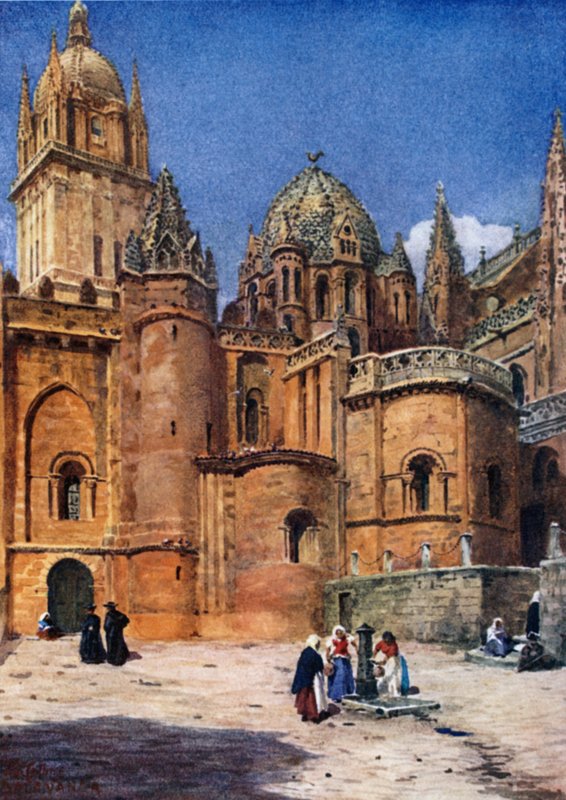 Salamanca, Eski Katedral (renkli taş) by William Wiehe Collins