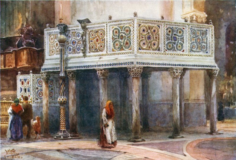 Salerno. Katedralde Bir Minber (renkli taş) by William Wiehe Collins