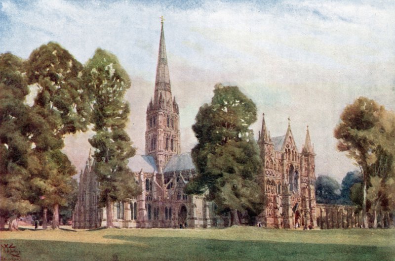 Salisbury, Katedral (renkli taş) by William Wiehe Collins