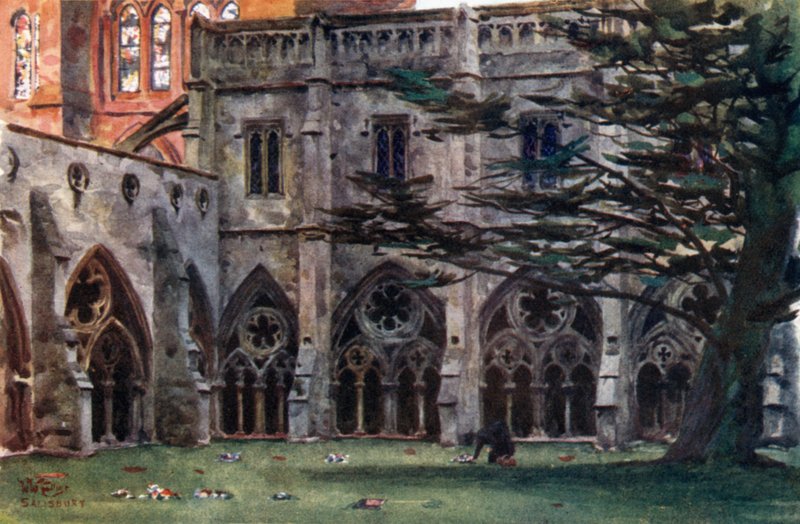 Salisbury, Cloisters (renkli taş) by William Wiehe Collins