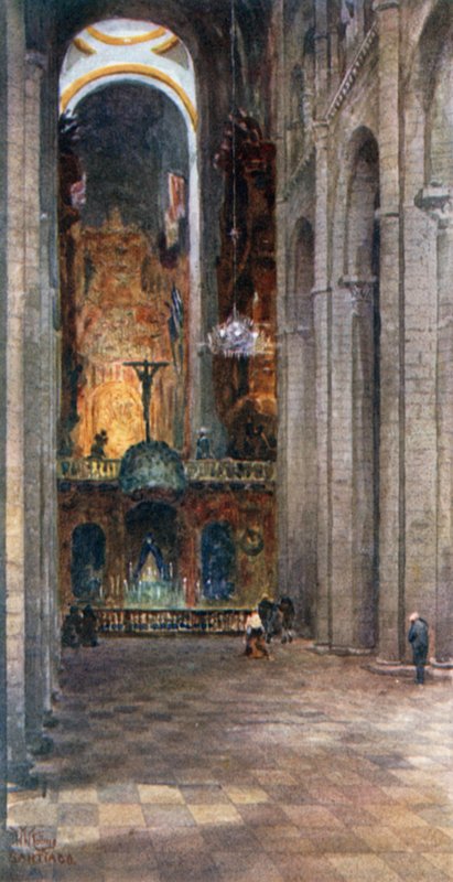 Santiago, Katedralin içi (renkli taş) by William Wiehe Collins