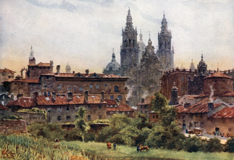 Santiago, Katedral (renkli taş) by William Wiehe Collins