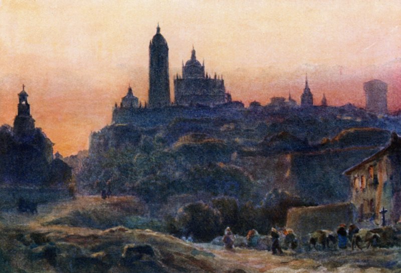 Segovia, gün batımında (renkli taş) by William Wiehe Collins