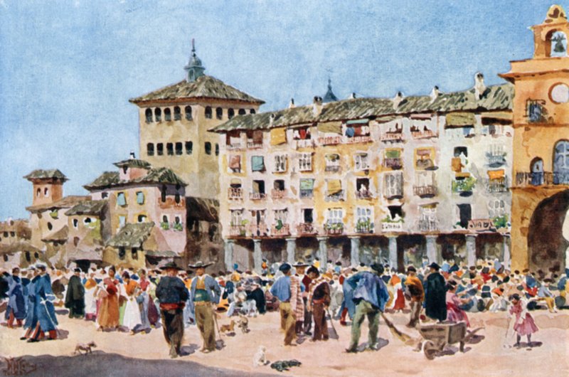 Toledo, Zocodover (renkli taş) by William Wiehe Collins