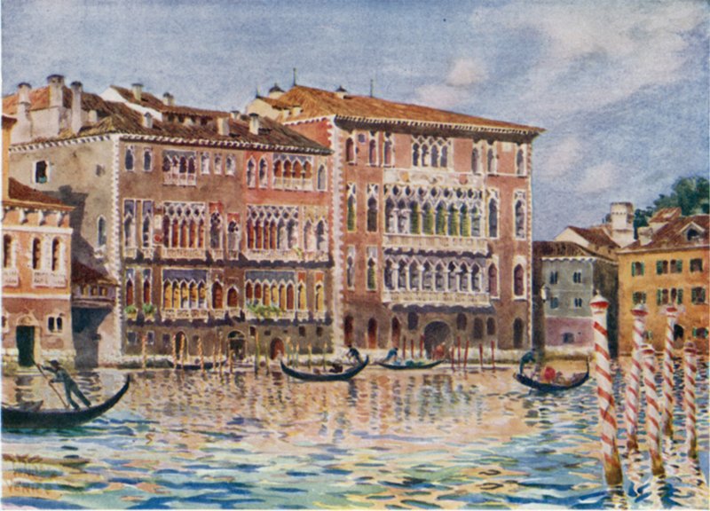 Venedik. Palazzi Foscari ve Giustiniani (renkli taş) by William Wiehe Collins