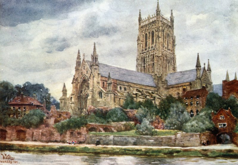 Worcester, Katedral (renkli taş) by William Wiehe Collins