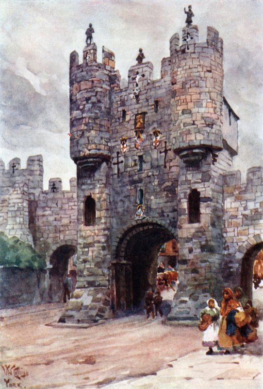 York, Micklegate Bar (renkli taş) by William Wiehe Collins