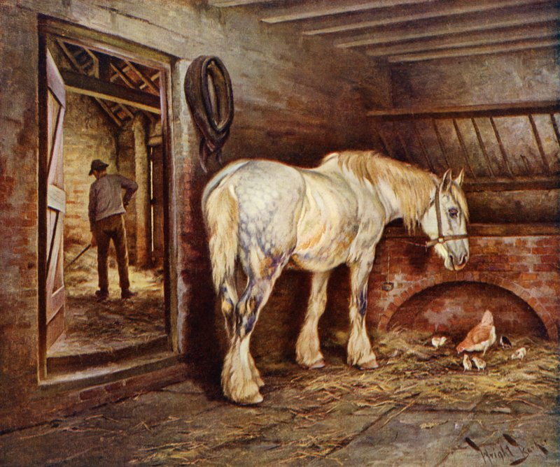Günün sonu - çiftlik atı eve döner (renkli taş) by Wright Barker