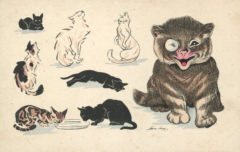 Şişman kedi, daha az tercih edilen çeşitli amlar yanında tek gözlük takıyor by Xavier Sager