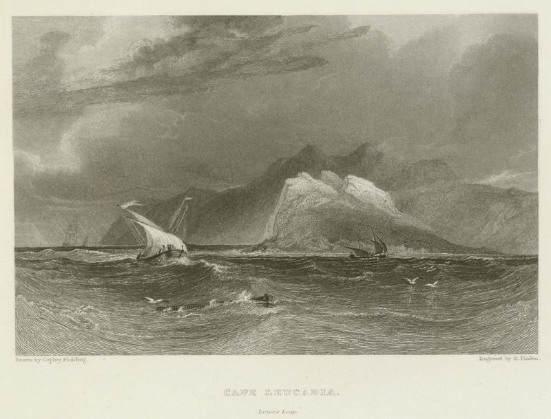 Cape Leucadia, Aşıklar Sıçrayışı by after A.V. Copley Fielding