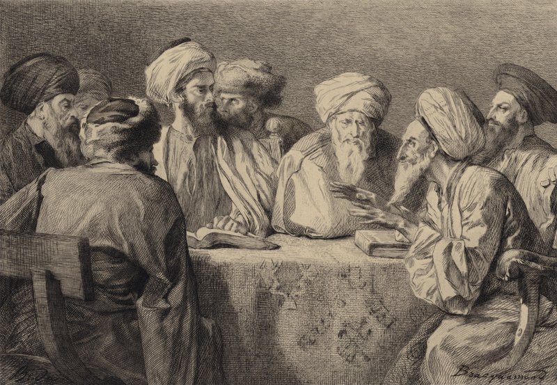 Ferisiler ve Herodians Konseyi by after Albert Robida