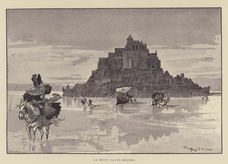Mont Saint Michel by after Albert Robida