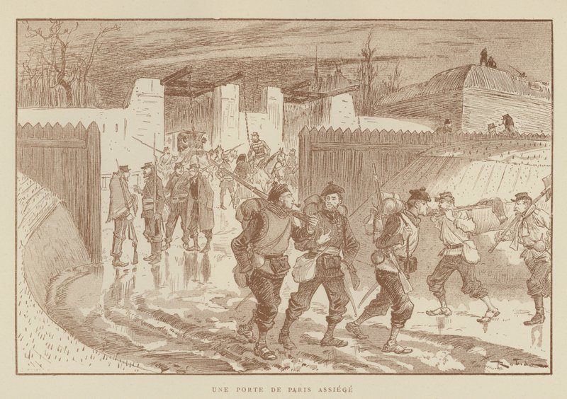 Bir Porte De Paris Kuşatması by after Albert Robida