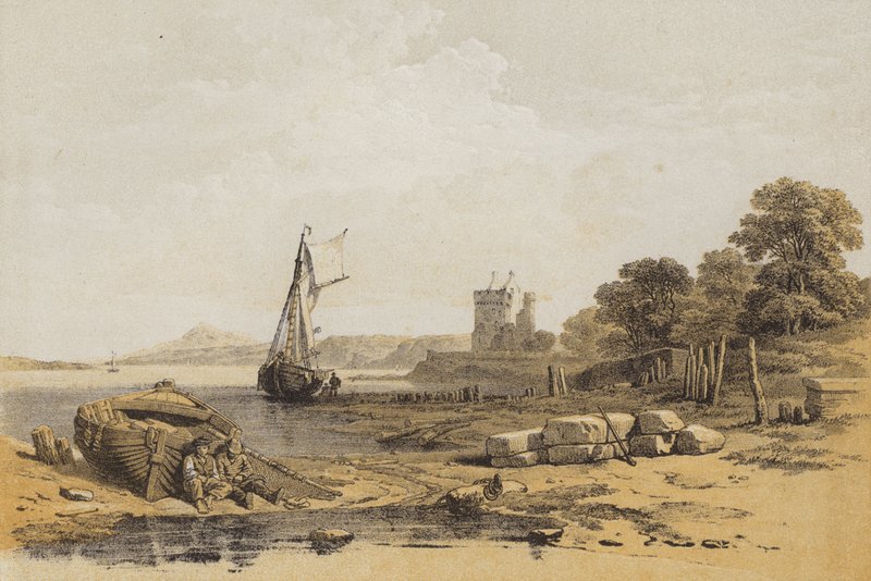 Barnbougle Kalesi (kromolitho) by after C. Stanfield