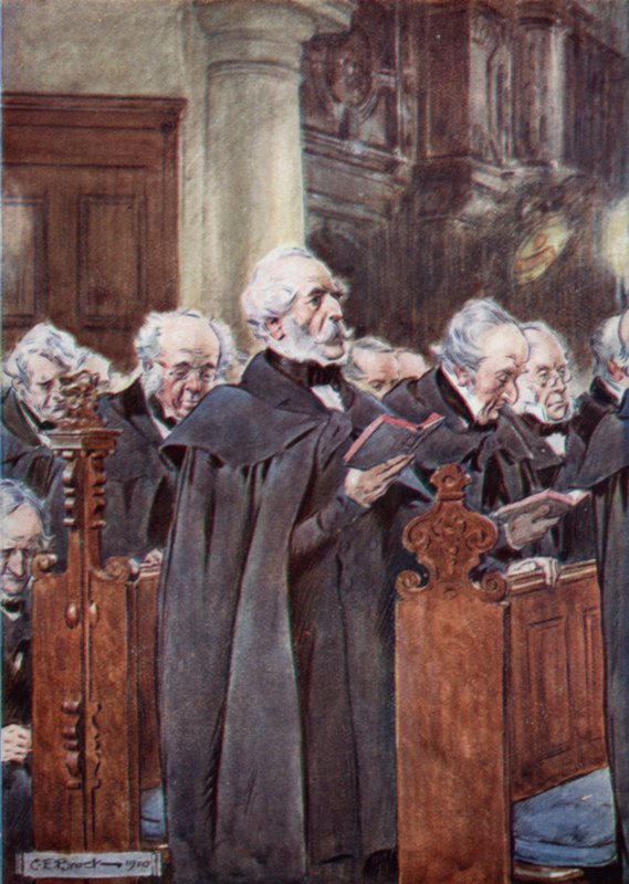 Sevgili yaşlı başı dua kitabının üzerine eğildi by after Charles Edmund Brock