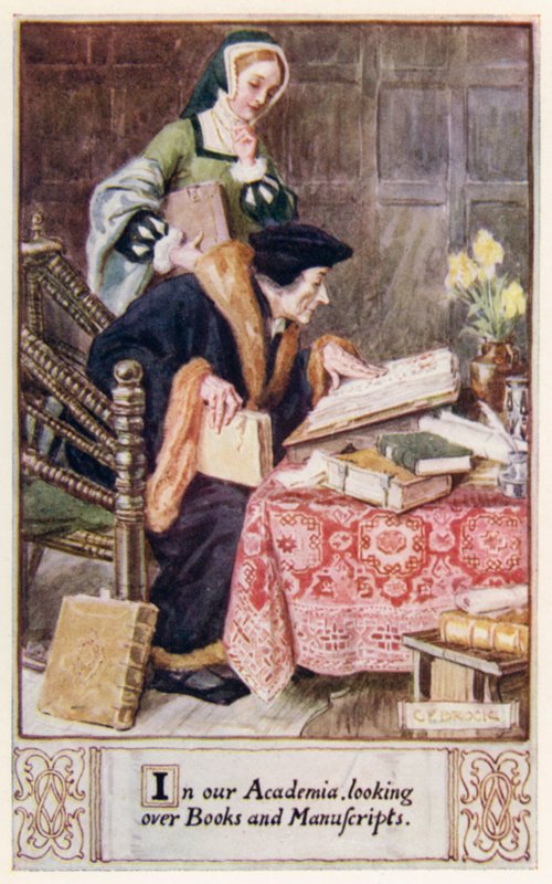Akademimizde Kitaplara ve El Yazmalarına Bakmak by after Charles Edmund Brock