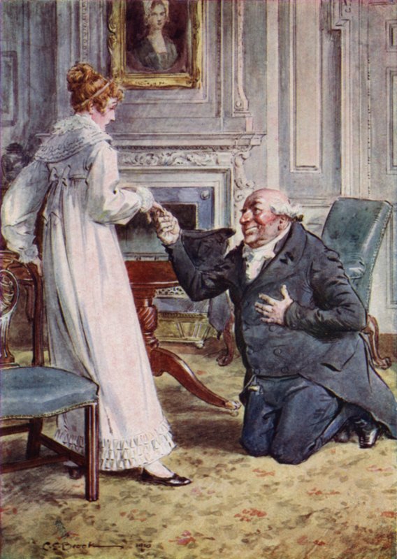 Evet de, Becky, diye devam etti Sir Pitt? by after Charles Edmund Brock