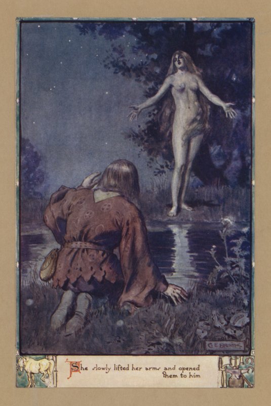 Kollarını yavaşça kaldırdı ve ona açtı. by after Charles Edmund Brock