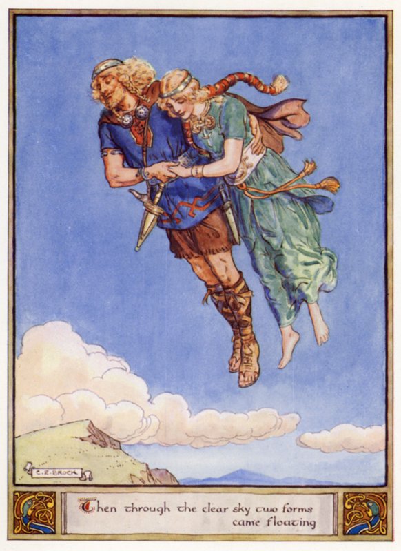Sonra berrak gökyüzünde iki form süzülerek geldi by after Charles Edmund Brock