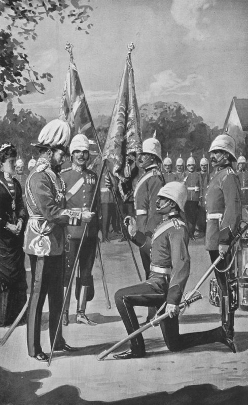 Kral Edward, Galler Kraliyet Piyadelerine Renk Sunarken, 16 Ağustos 1880 by after Charles Mills Sheldon