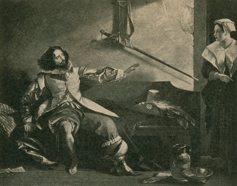 Her Adamda Mizahta Kaptan Bobadil rolünde Charles Dickens by after Charles Robert Leslie