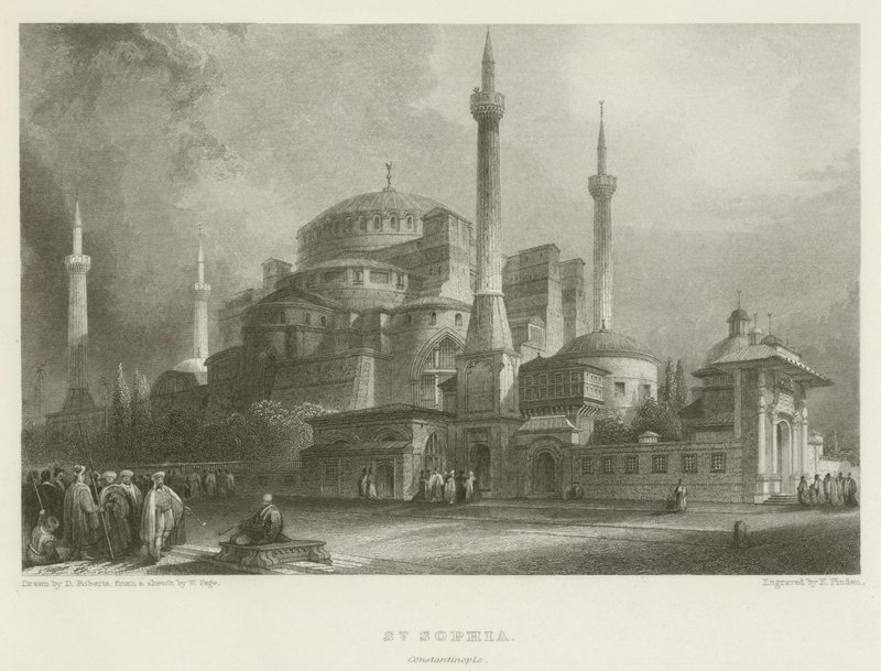 Ayasofya, Konstantinopolis by after David Roberts