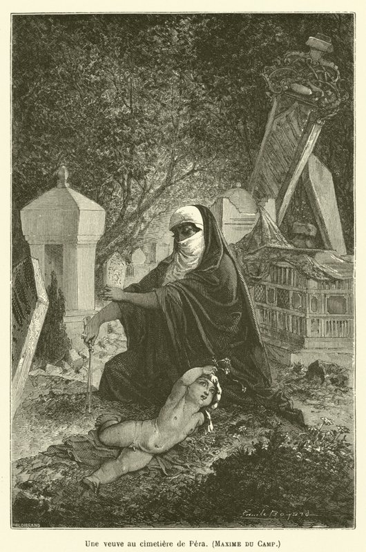 Pera mezarlığında bir dul, Maxime du Camp by after Emile Antoine Bayard