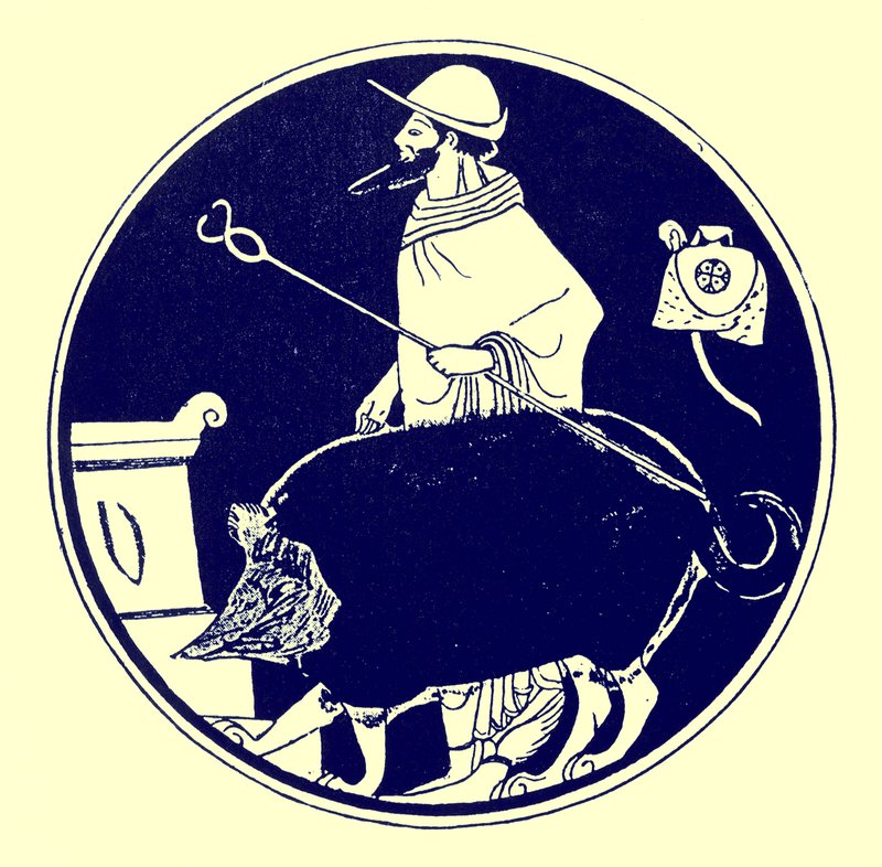 Hermes ve maskeli köpek, J. E. Harrison ve D. S. MacColl