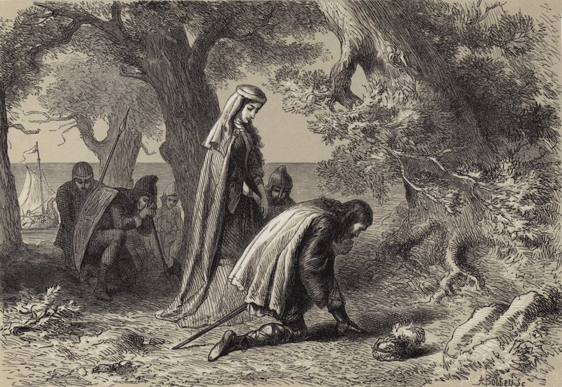 Thorfinn ve Gudrid, Vineland Kıyısında by after Felix Octavius Carr Darley