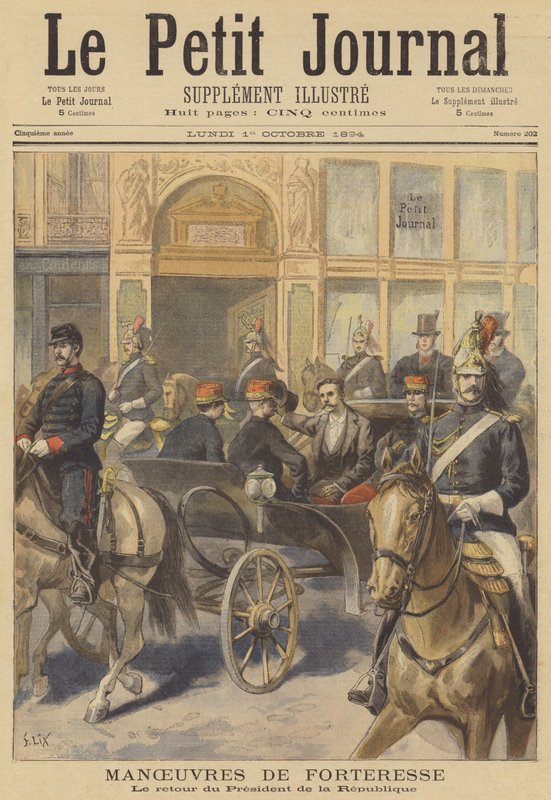 Başkan Casimir-Perier, Fransız Ordusunun manevralarını izlemekten dönüyor by after Frederic Theodore Lix