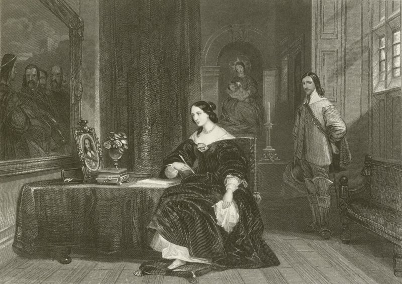 Kraliçe Henrietta 1. Charles için aracılık ediyor by after George Cattermole