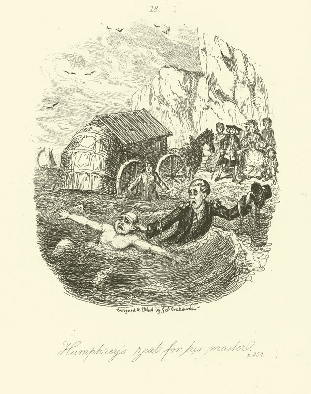 Tobias Smollett tarafından Humphry Klinker için İllüstrasyon by after George Cruikshank