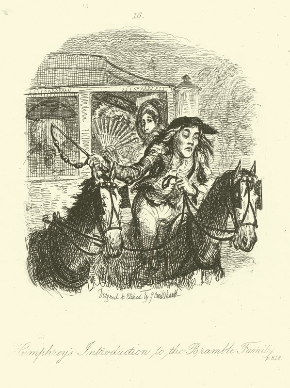 Tobias Smollett tarafından Humphry Klinker için İllüstrasyon by after George Cruikshank