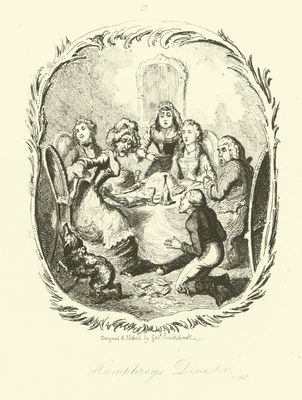 Tobias Smollett tarafından Humphry Klinker için İllüstrasyon by after George Cruikshank