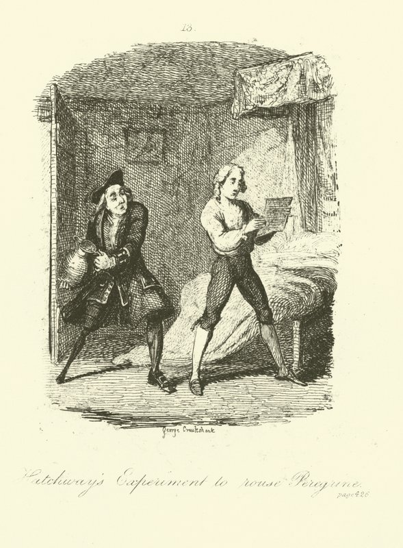 Tobias Smollett tarafından Peregrine Turşu için İllüstrasyon by after George Cruikshank