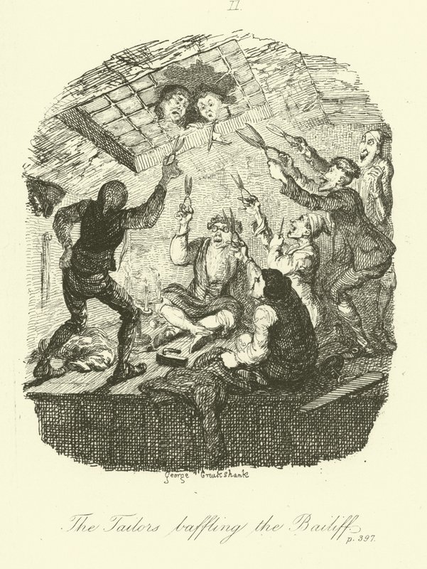 Tobias Smollett tarafından Peregrine Turşu için İllüstrasyon by after George Cruikshank