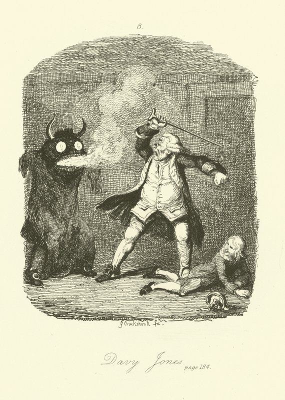 Tobias Smollett tarafından Peregrine Turşu için İllüstrasyon by after George Cruikshank