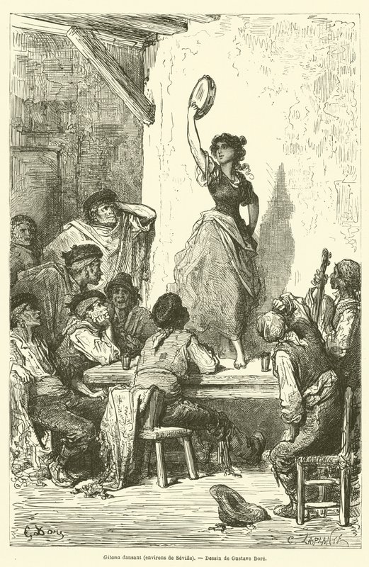 Gitana dansı, Sevilla çevresinde by Gustave after Dore