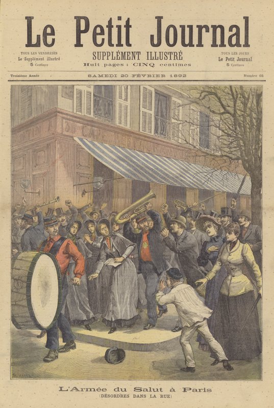 Bir Kurtuluş Ordusu grubu Paris caddesinde taciz ediliyor by after Henri Meyer