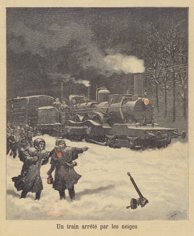 Bir tren kar tarafından durduruldu by after Henri Meyer
